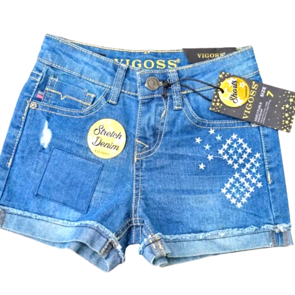 Vigoss Little Girl Blue Denim Shorts Sz 7